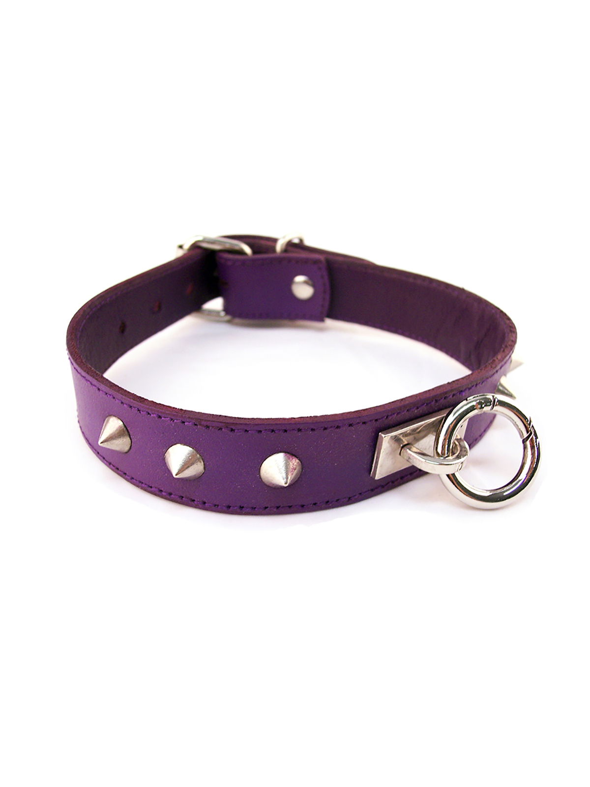 Brunos \ Leather \ Rouge Garments \ O-Ring Nietenhalsband | Purple