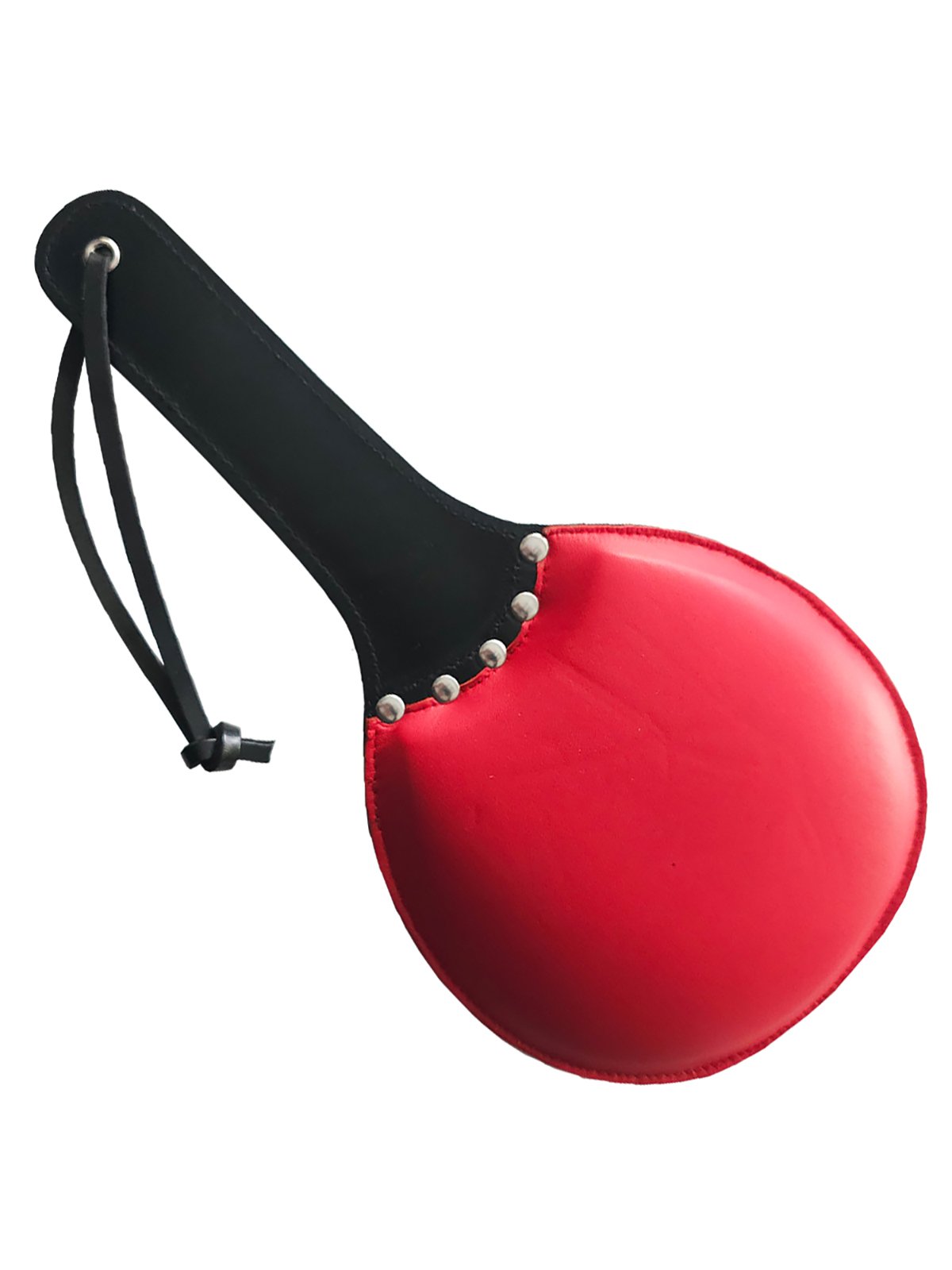 Leder Ping Pong Paddle gepolstert | Black|Red