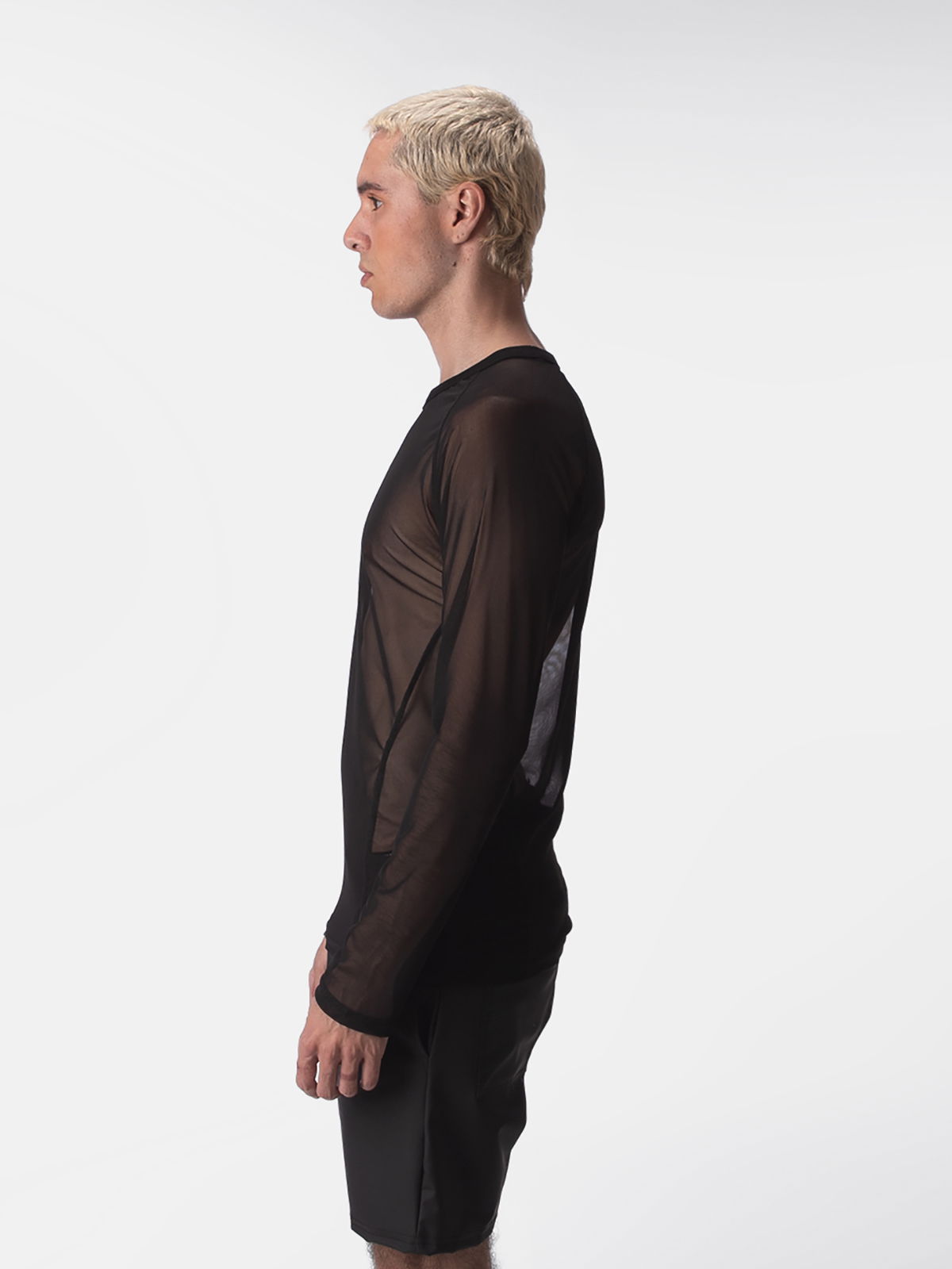 Brunos \ Fashion Sale \ Barcode Berlin \ Mesh Long Sleeve Zo | Black