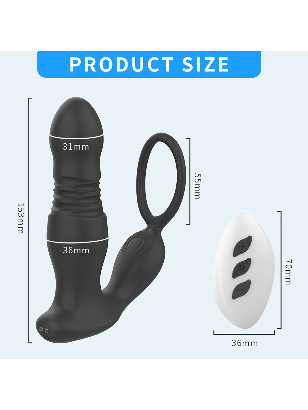 Brunos \  \ ZENN \ Plug Prostata Massage mit Ring | 15,5 x 3,6 cm | Black