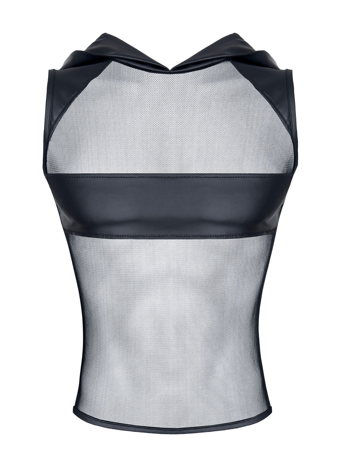 Brunos \ Regnes Fetish Planet \ Regnes Fetish Planet \ Shirt Mesh mit Kapuze | Black