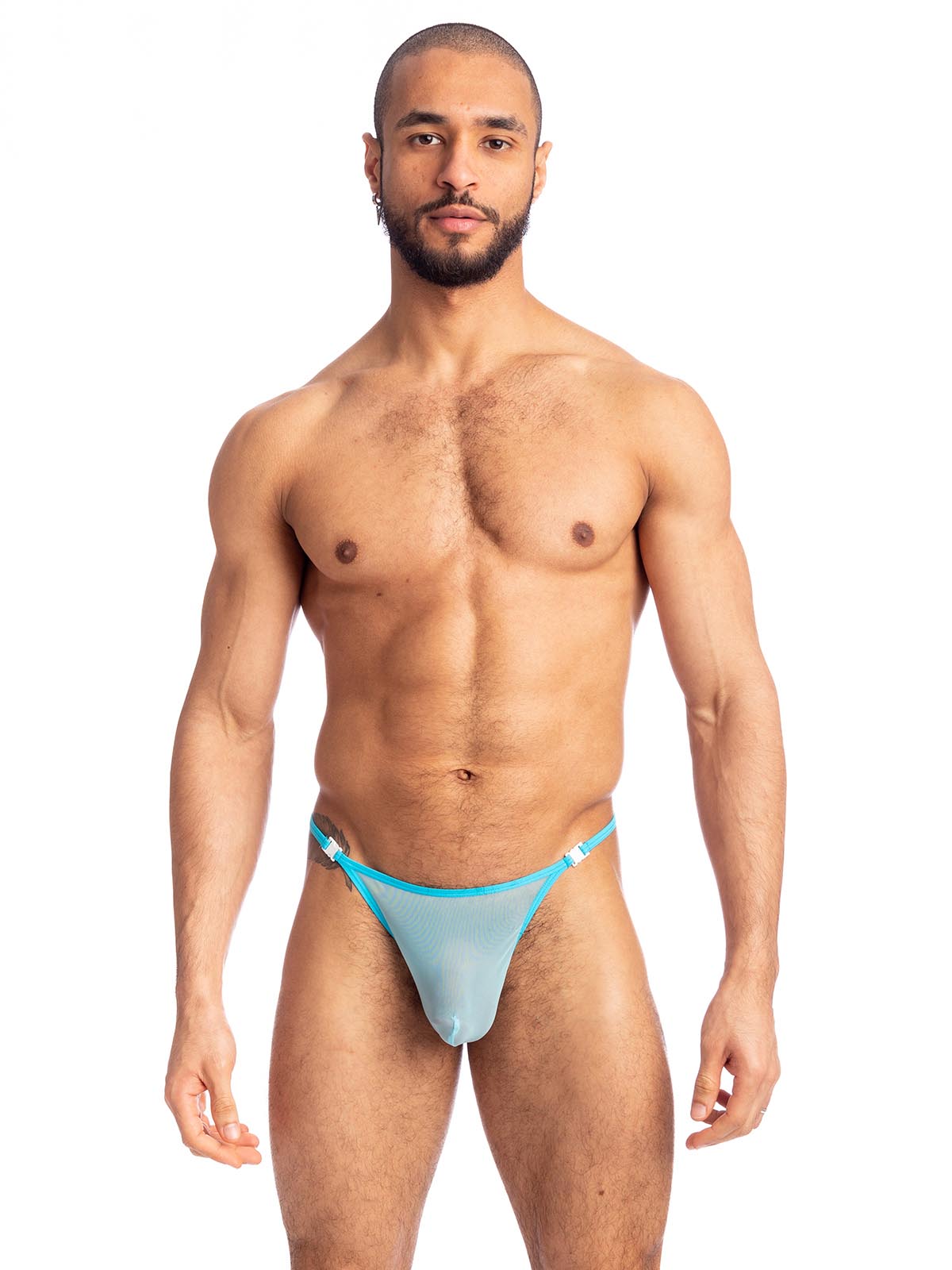 Brunos \ Strings | Tangas | Thongs \ L'homme Invisible \ Striptease Thong Cristallo | Sky Blue