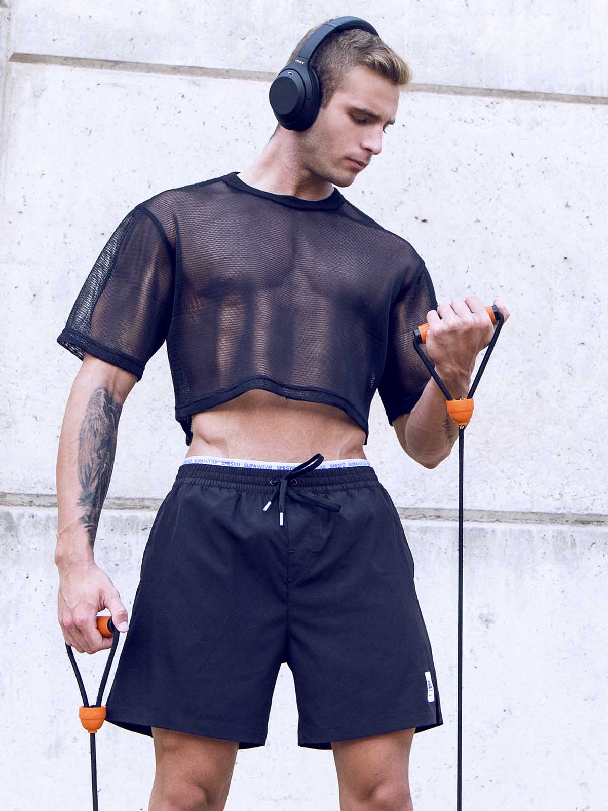 Brunos \ Fashion Sale \ Supawear \ Mesh Oversized Crop T-Shirt 