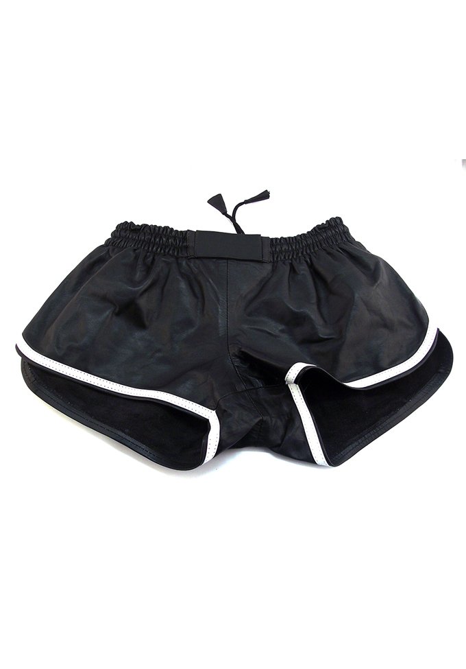 Leder Shorts | Black/White 