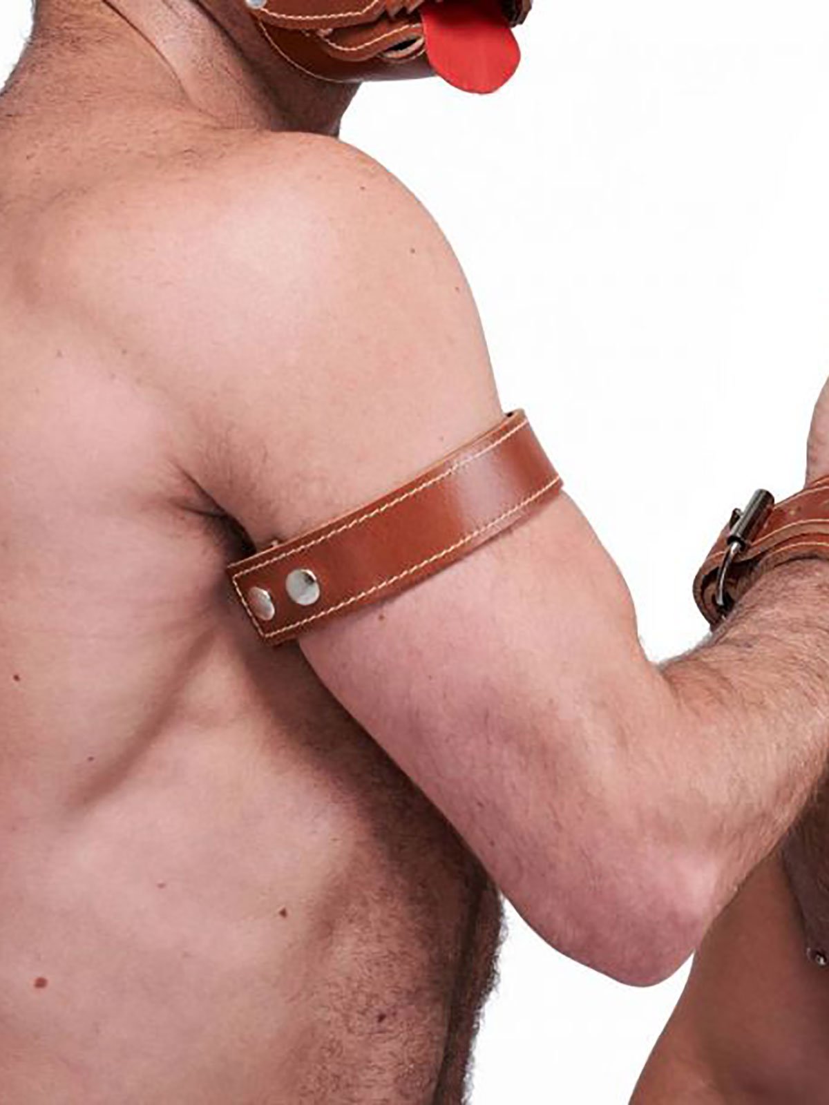  Leather Biceps Band Stitched | Brown