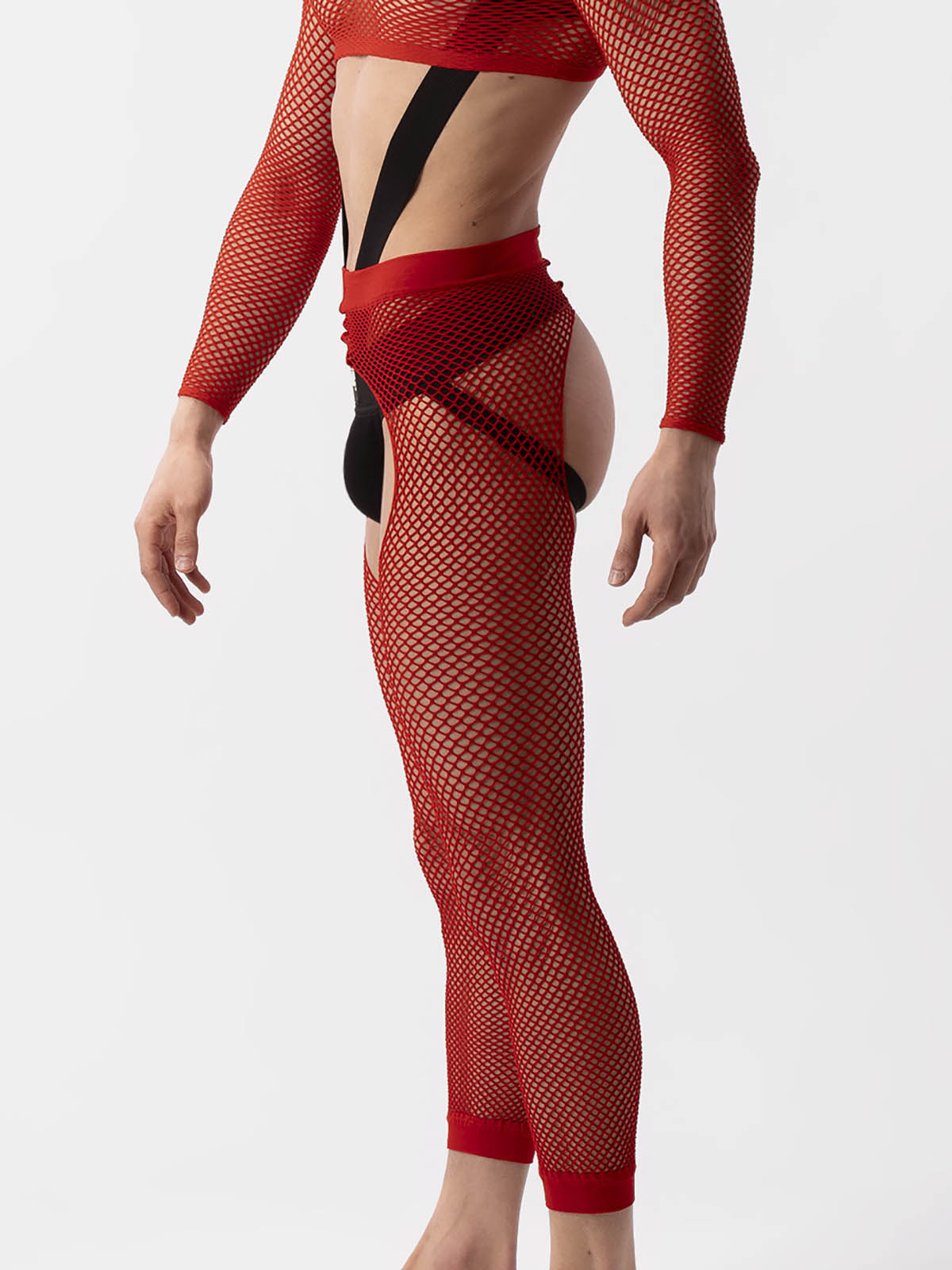 Brunos \ NEU \ Barcode Berlin \ Fishnet Leggins Cacci | Red