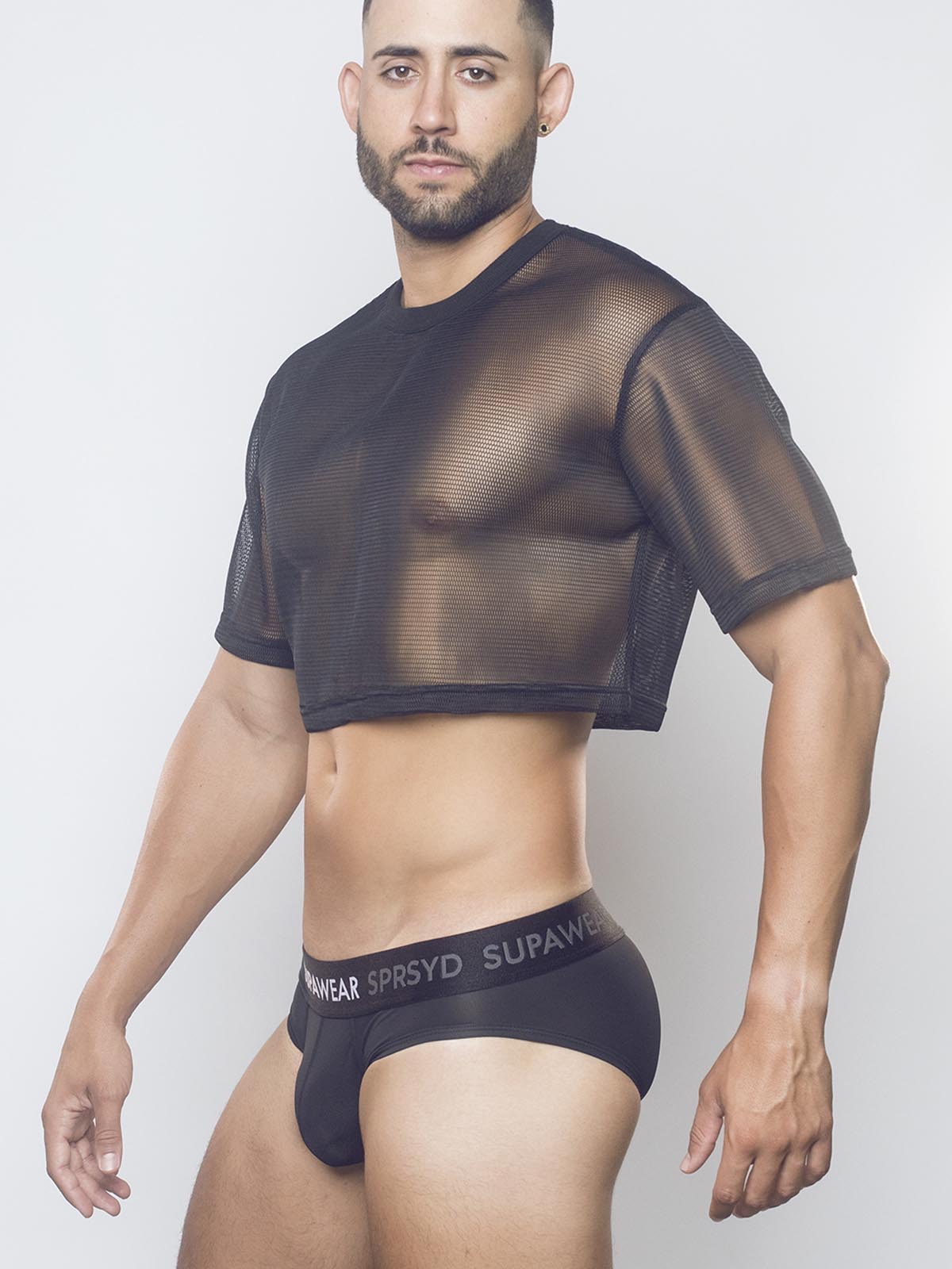 Brunos \ Fashion Sale \ Supawear \ Mesh Oversized Crop T-Shirt 