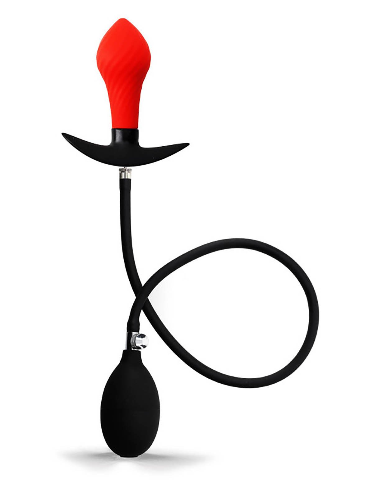 Inflatable Butt Plug w. Steel Ball | Black/Red