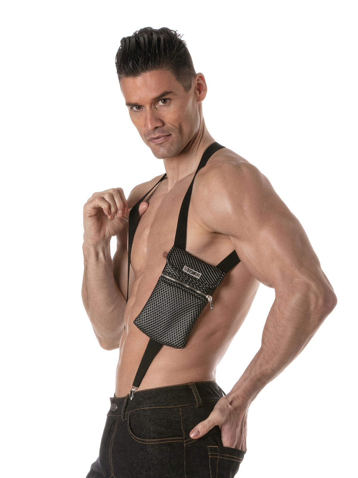 Brunos \  \ TOF Paris \ 3D Elastic Pocket Harness | Black/Grey