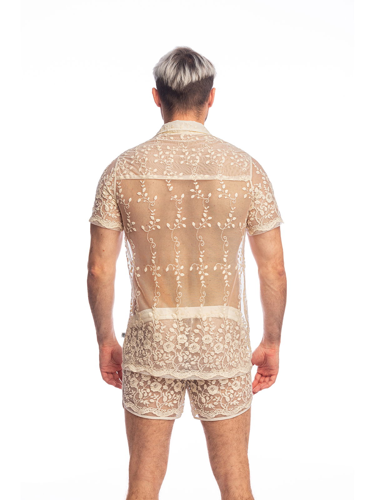 Brunos \ Shorts | Pants \ L'homme Invisible \ Short Sheer Embroidered La Ballet | White