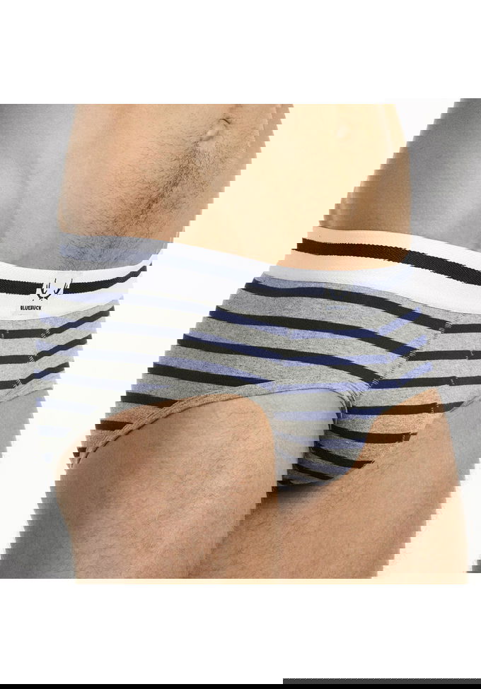 Bluebuck Nautical Stripes Brief | Grey Bluebuck Nautical Stripes Brief | Grey