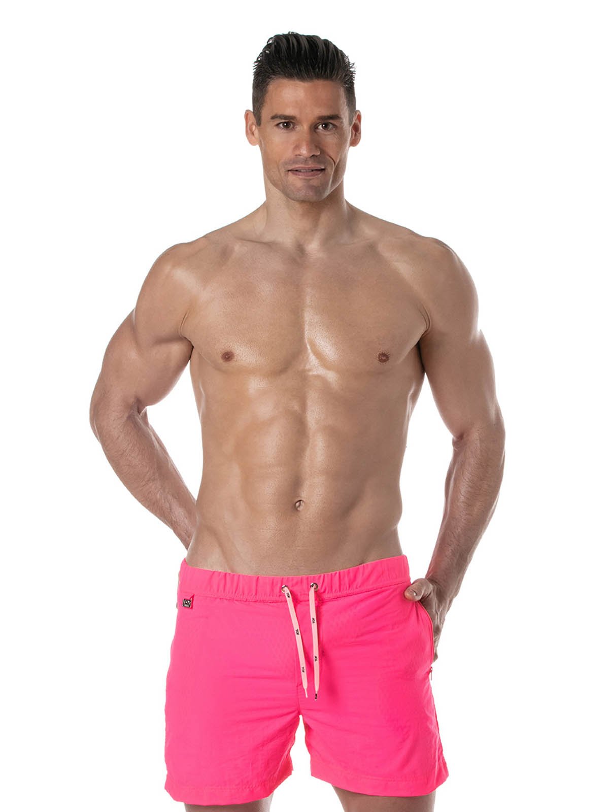 Neon Long Short Beachwear | Pink