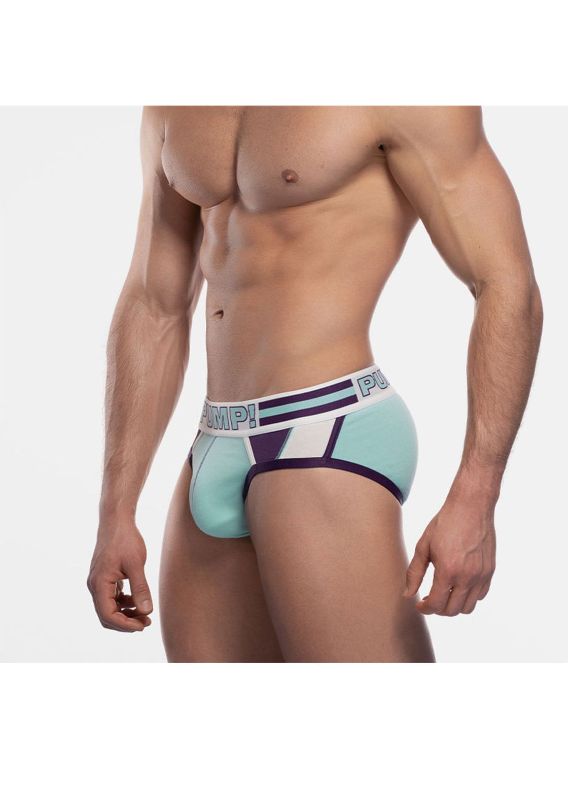 Brunos \ Briefs | Slips \ PUMP! \ PUMP! Activate Sportboy Brief  | Cream/Deep Purple/Retro Teal