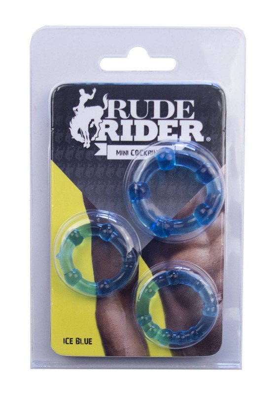Rude Rider: Mini Cock Rings 3-Pack | Blue