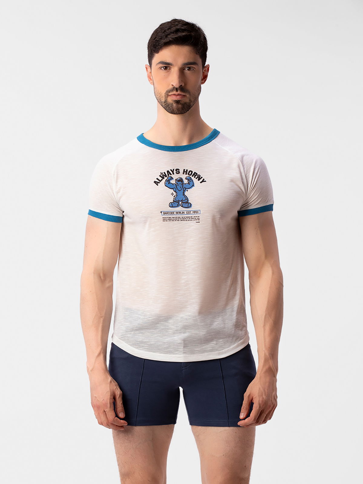 Brunos \ Fashion Sale \ Barcode Berlin \ T-Shirt AH Sports Bear | White/Blue