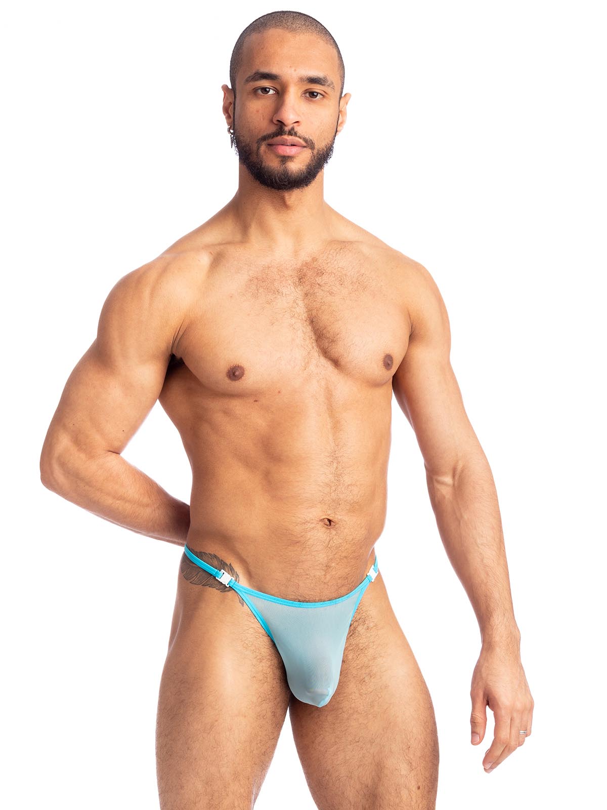 Brunos \ Strings | Tangas | Thongs \ L'homme Invisible \ Striptease Thong Cristallo | Sky Blue