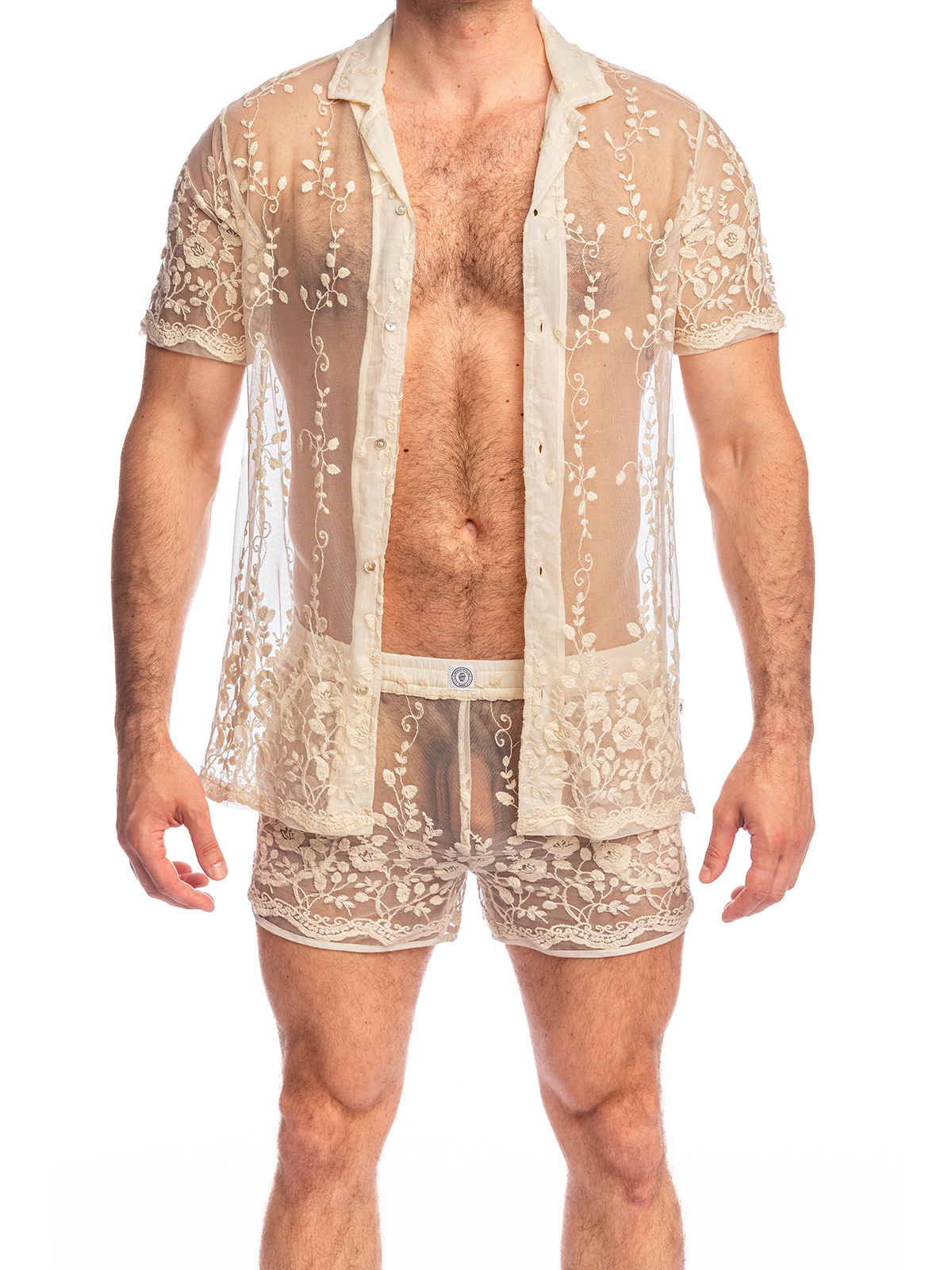 Brunos \ Shorts | Pants \ L'homme Invisible \ Short Sheer Embroidered La Ballet | White