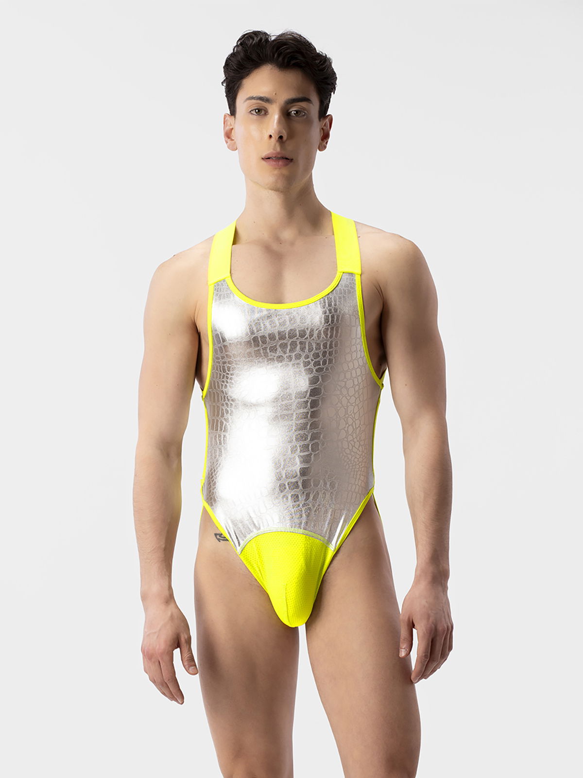 Brunos \  \ Barcode Berlin \ Foiled Body Neven | Silver | Neongreen