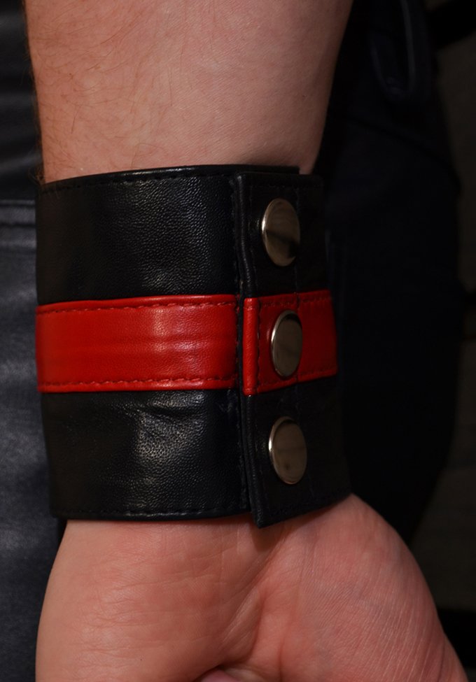 Wrist Band Wallet Echtleder Geldbörse | Black/Red