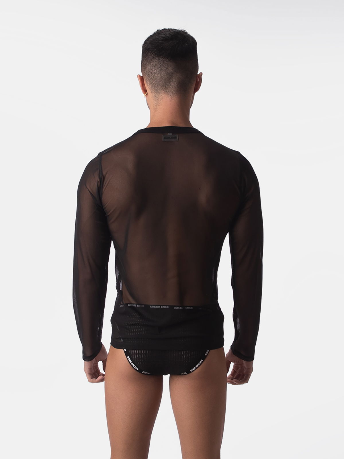 Brunos \ Fashion Sale \ Barcode Berlin \ Mesh Long Sleeve Fucking Hot | Black