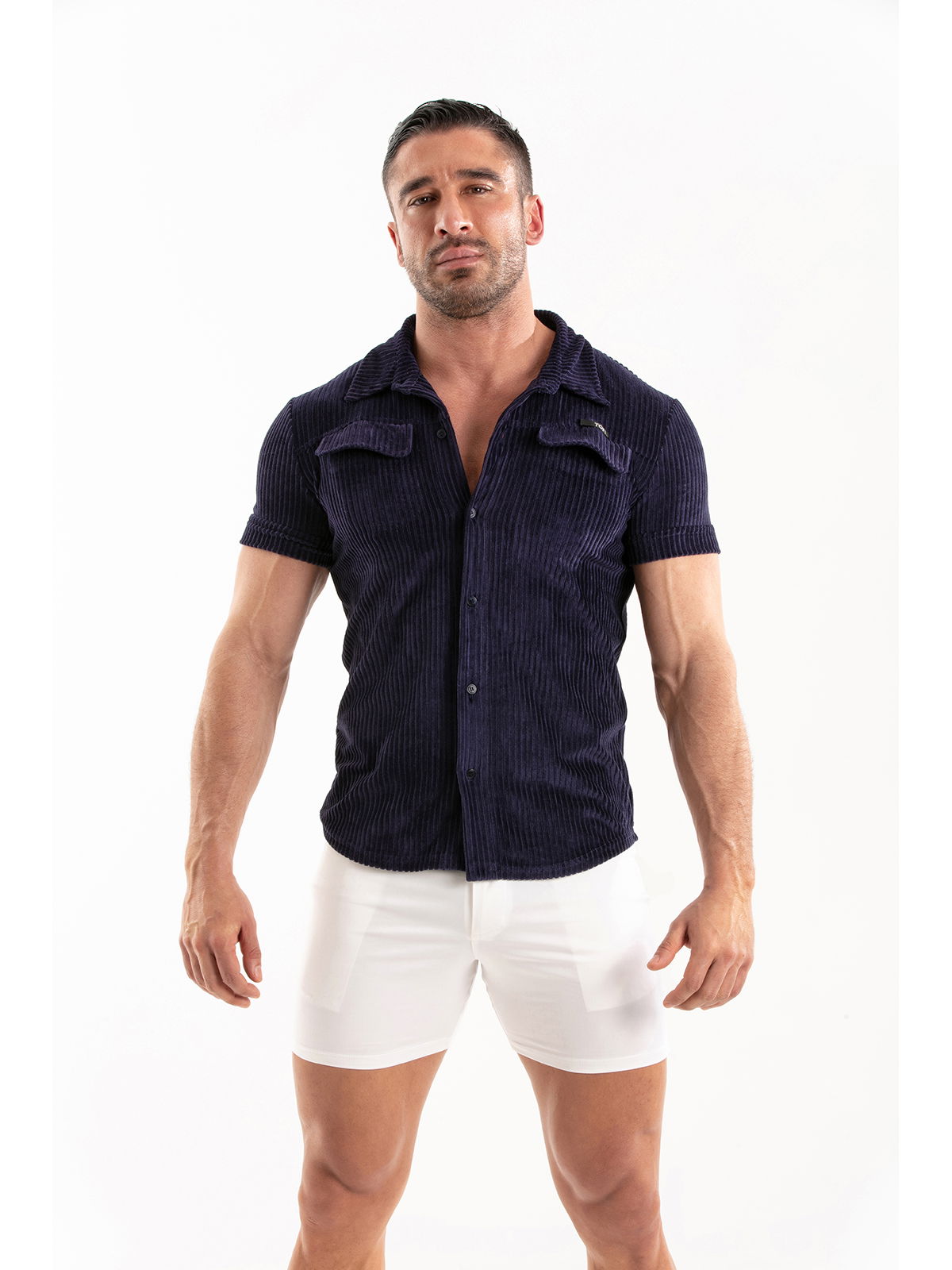 Brunos \ NEU \ TOF Paris \ Knitted Corduroy Shirt | Navy Blue