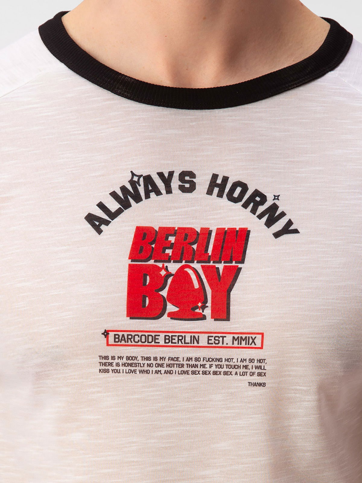 Brunos \  \ Barcode Berlin \ Raglan T-Shirt Berlin Boy | White/Red