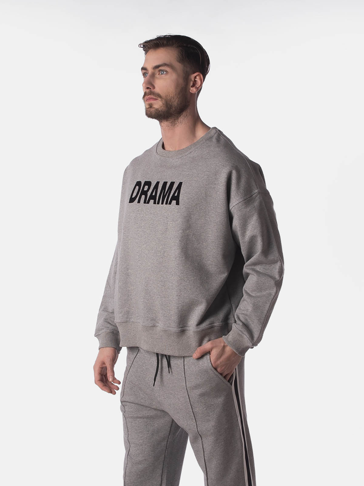 Brunos \ Fashion Sale \ Barcode Berlin \ Sweatshirt Fleece Oversize Pullover Drama | Grey