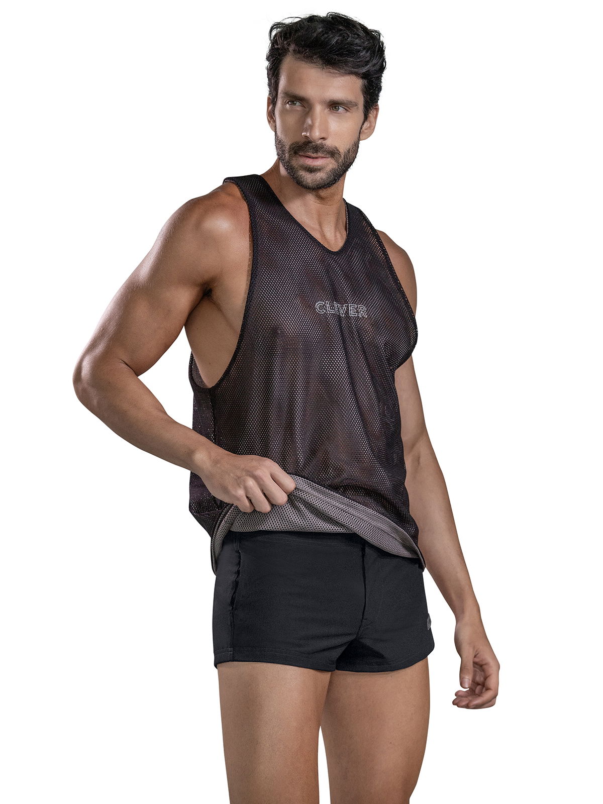 Brunos \ Sportswear \ Clever \ Double sided Fit Tank Top | Black/Grey