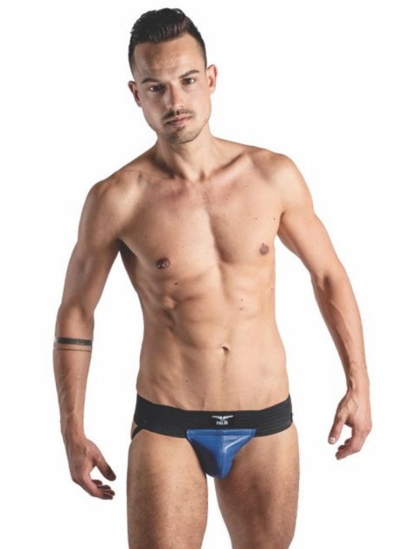 Mr. B Leder Jockstrap Two Bands | Black/Blue Mr. B Leder Jockstrap Two Bands | Black/Blue