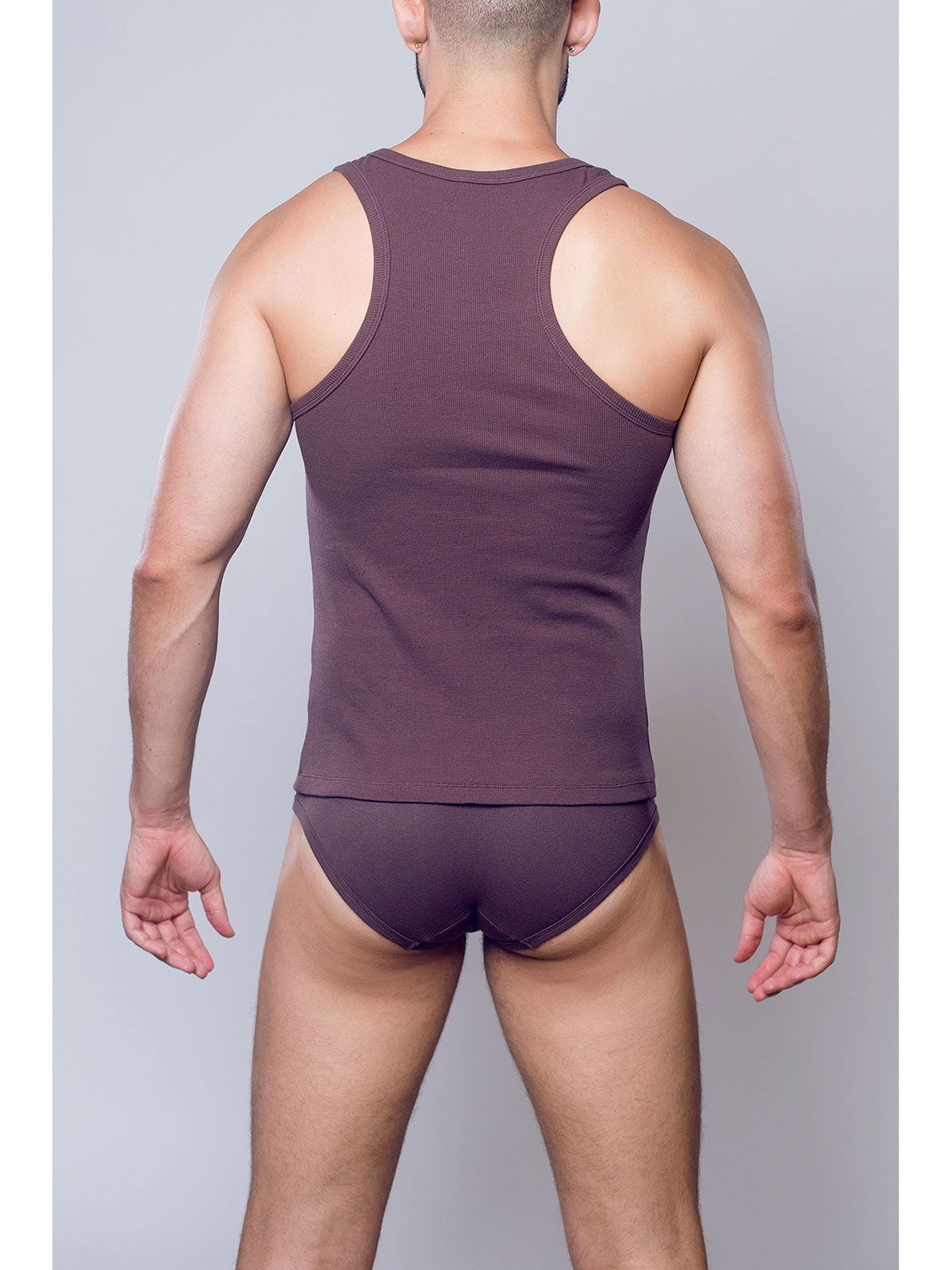 Brunos \ Supawear \ Supawear \ Tank Top Ribbed Singlet  | Peppercorn 
