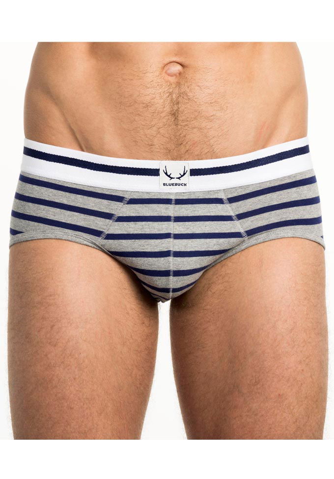 Bluebuck Nautical Stripes Brief | Grey Bluebuck Nautical Stripes Brief | Grey