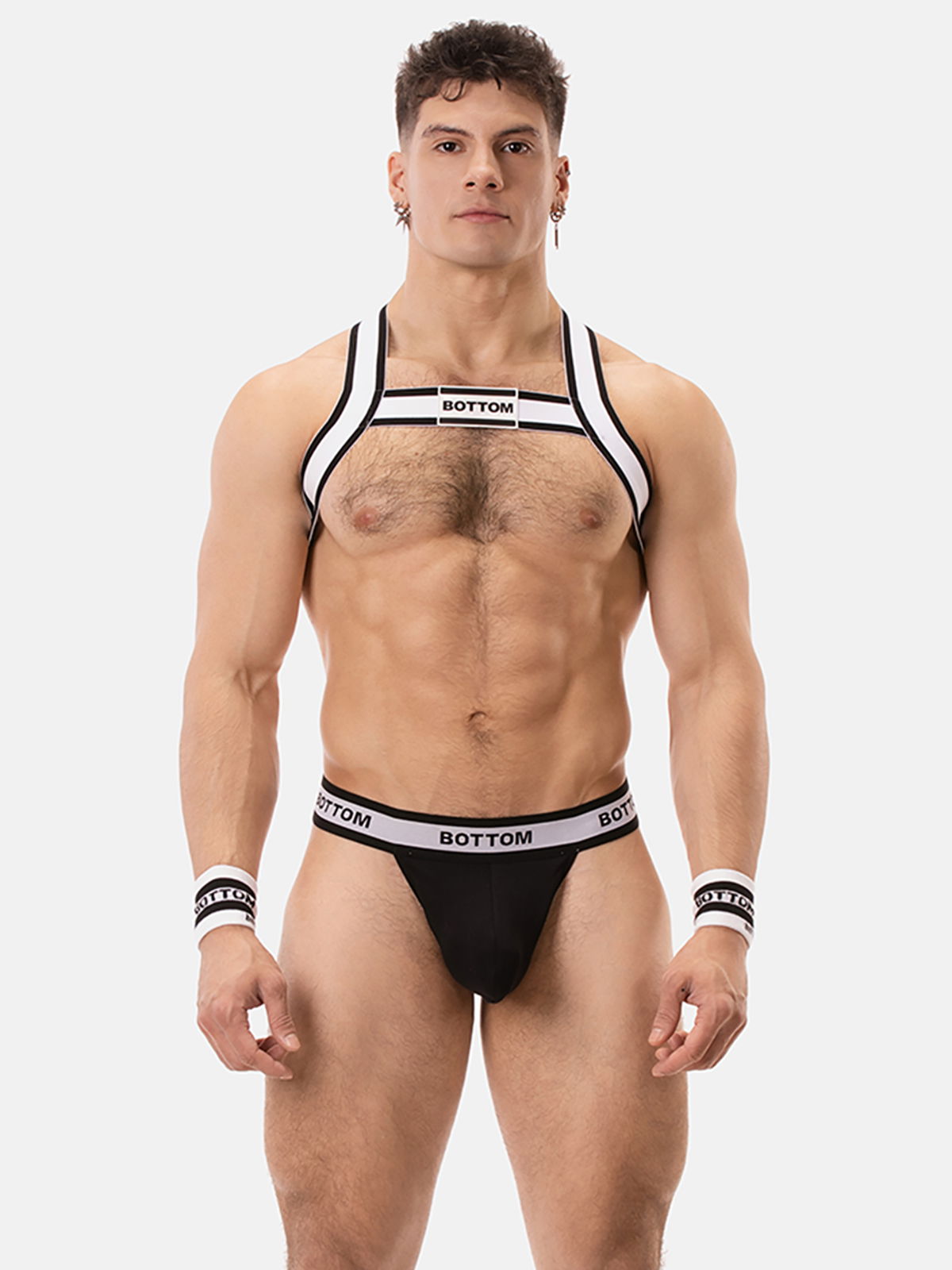 Brunos \ Neu \ Barcode Berlin \ H-Front Harness BOTTOM | White/Black