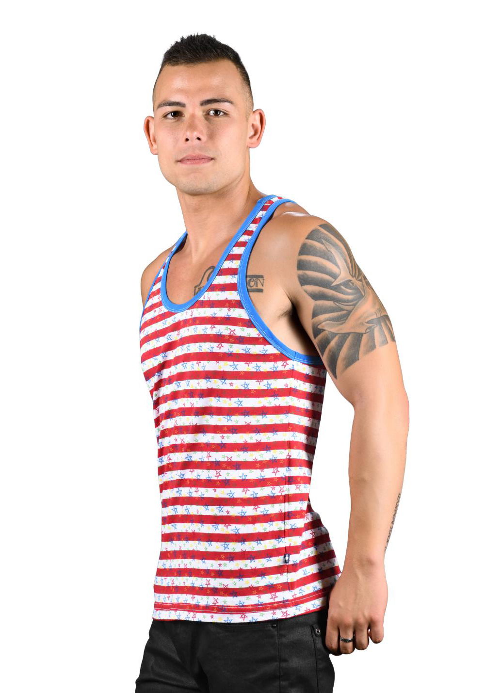 Brunos \ Tank Tops | Crop Tops \ Andrew Christian \ Andrew Christian Stars & Stripes Racer Back Tank