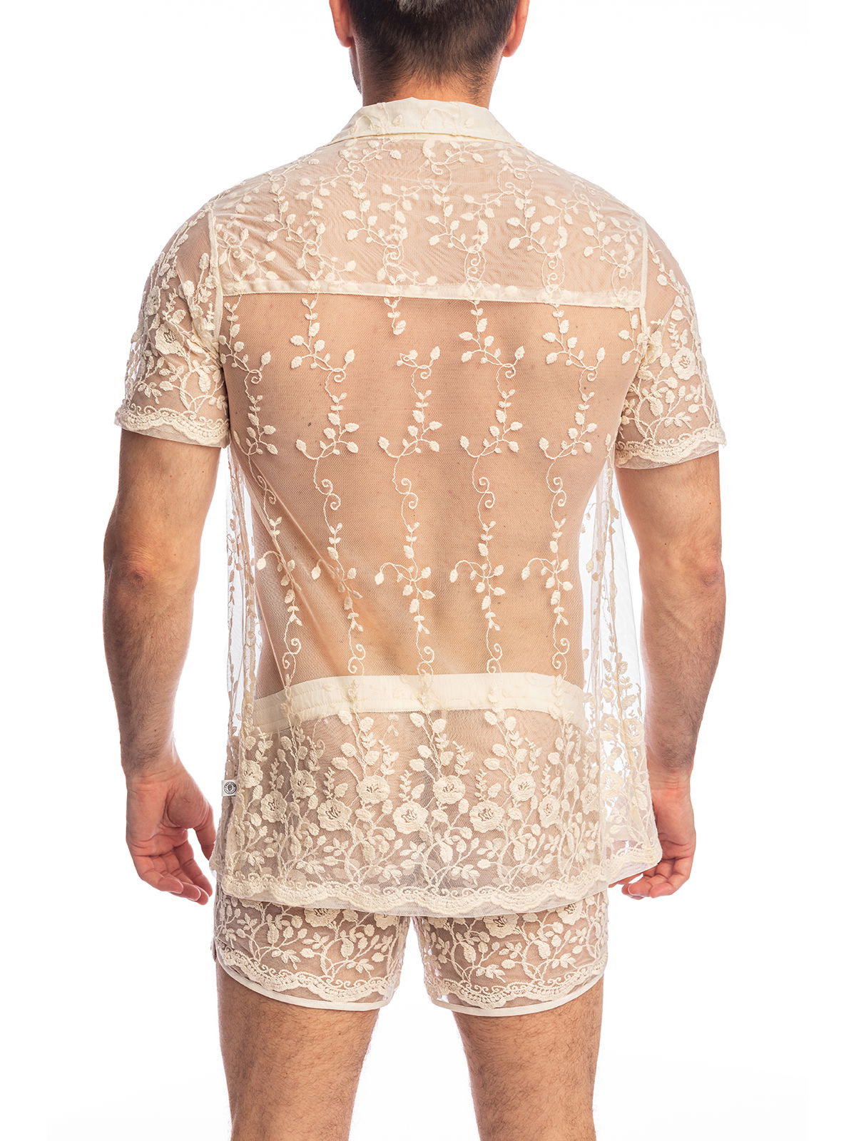 Brunos \ Shorts | Pants \ L'homme Invisible \ Short Sheer Embroidered La Ballet | White