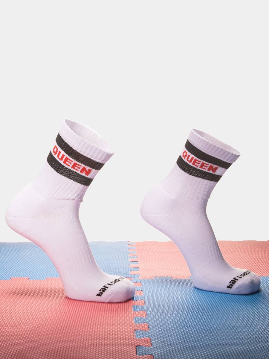 Brunos \  \ Barcode Berlin \ Fetish Half Socks Queen | White/Red