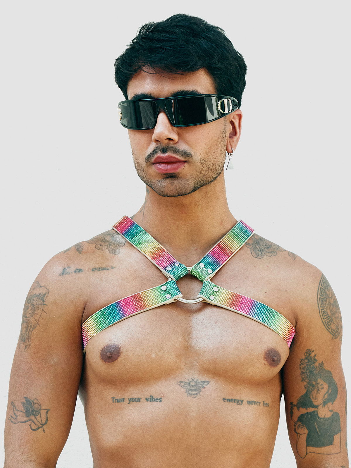 Brunos \ NEU \ Lorand Lajos \ X-Harness Play Crystal | Rainbow