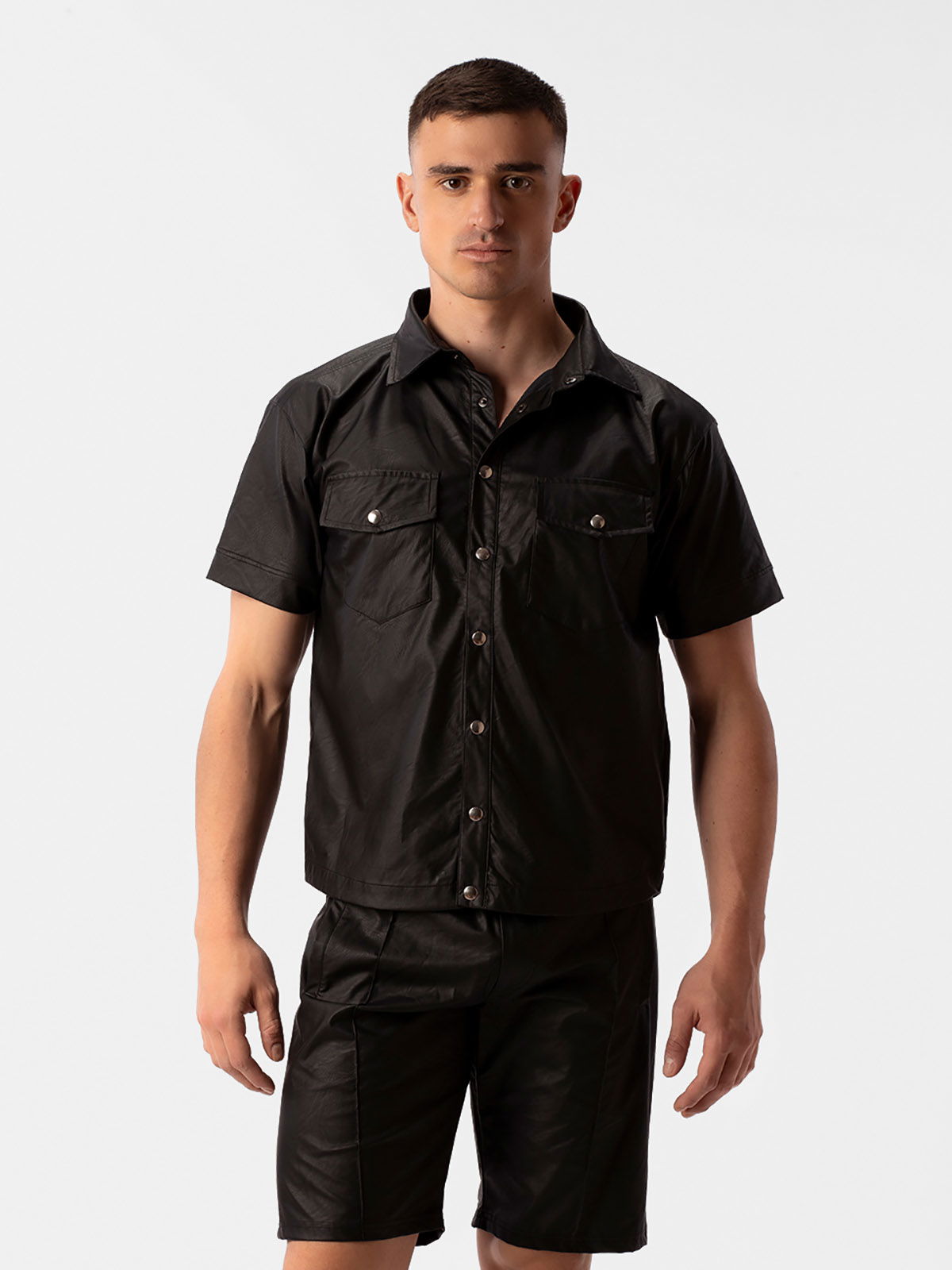 Brunos \ Hemden \  \ Leatherlook Shirt Teluo | Black