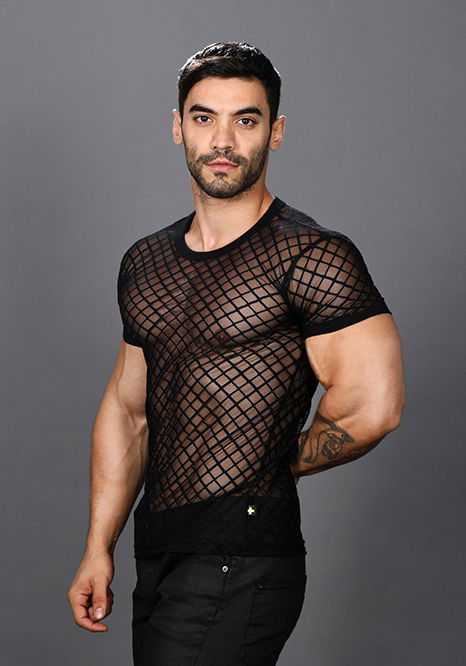 Brunos \ Fashion Sale \ Andrew Christian \ Andrew Christian Lace Sheer Tee Shirt