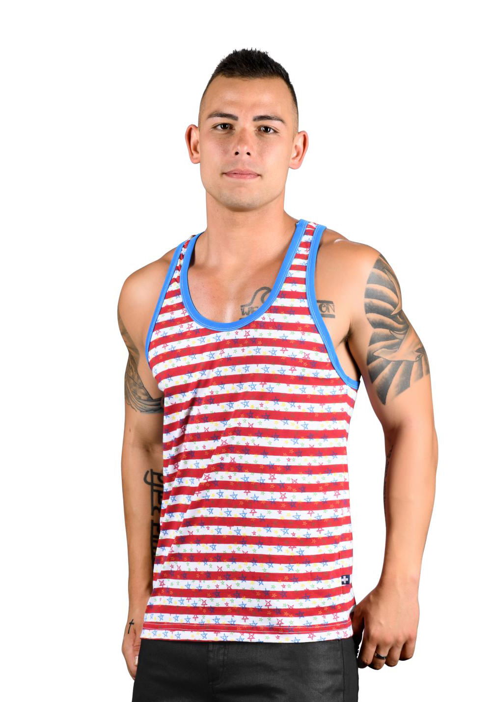 Brunos \ Tank Tops | Crop Tops \ Andrew Christian \ Andrew Christian Stars & Stripes Racer Back Tank