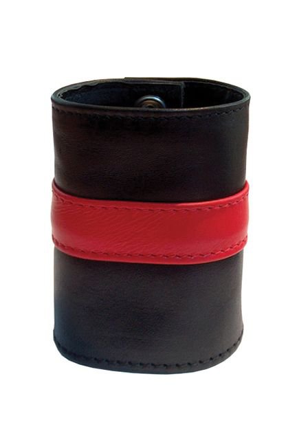 Leder Wrist Wallet Zip | Black/Red