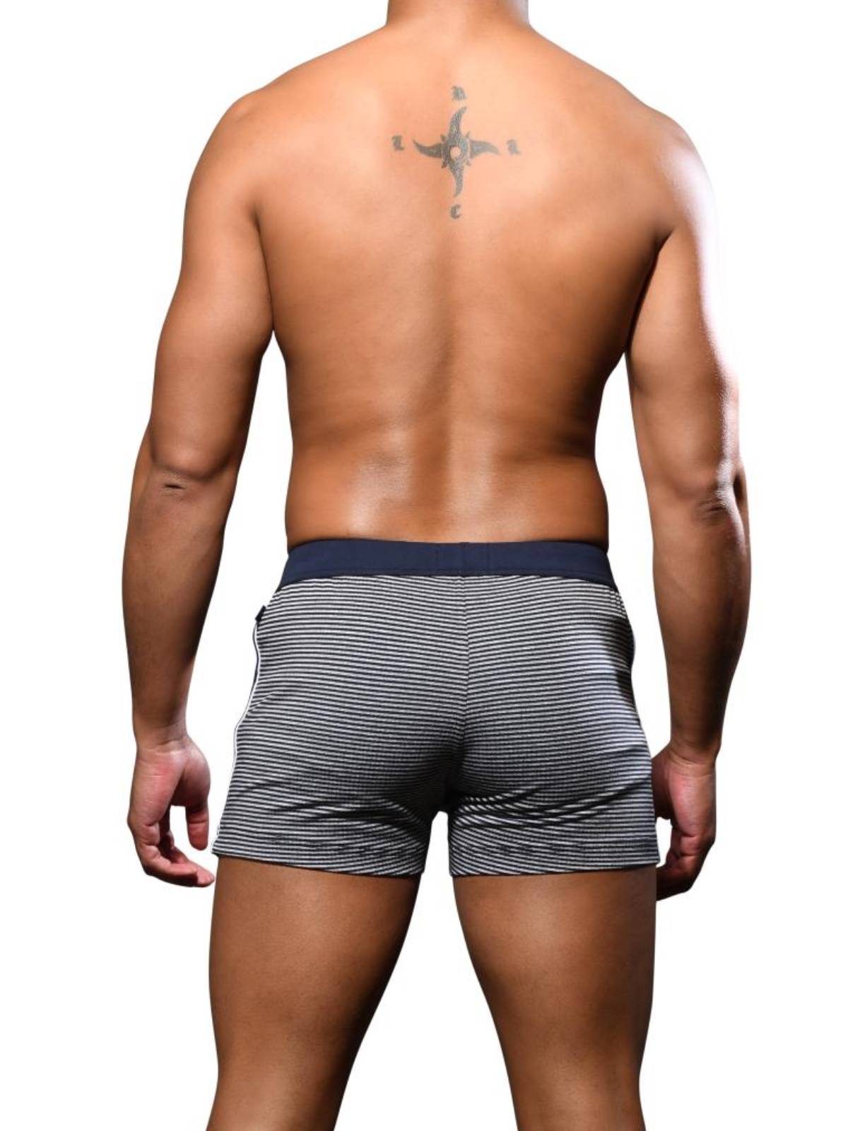 Brunos \ Shorts | Pants \ Andrew Christian \ Andrew Christian Anchor Stripe Shorts | Navy/White