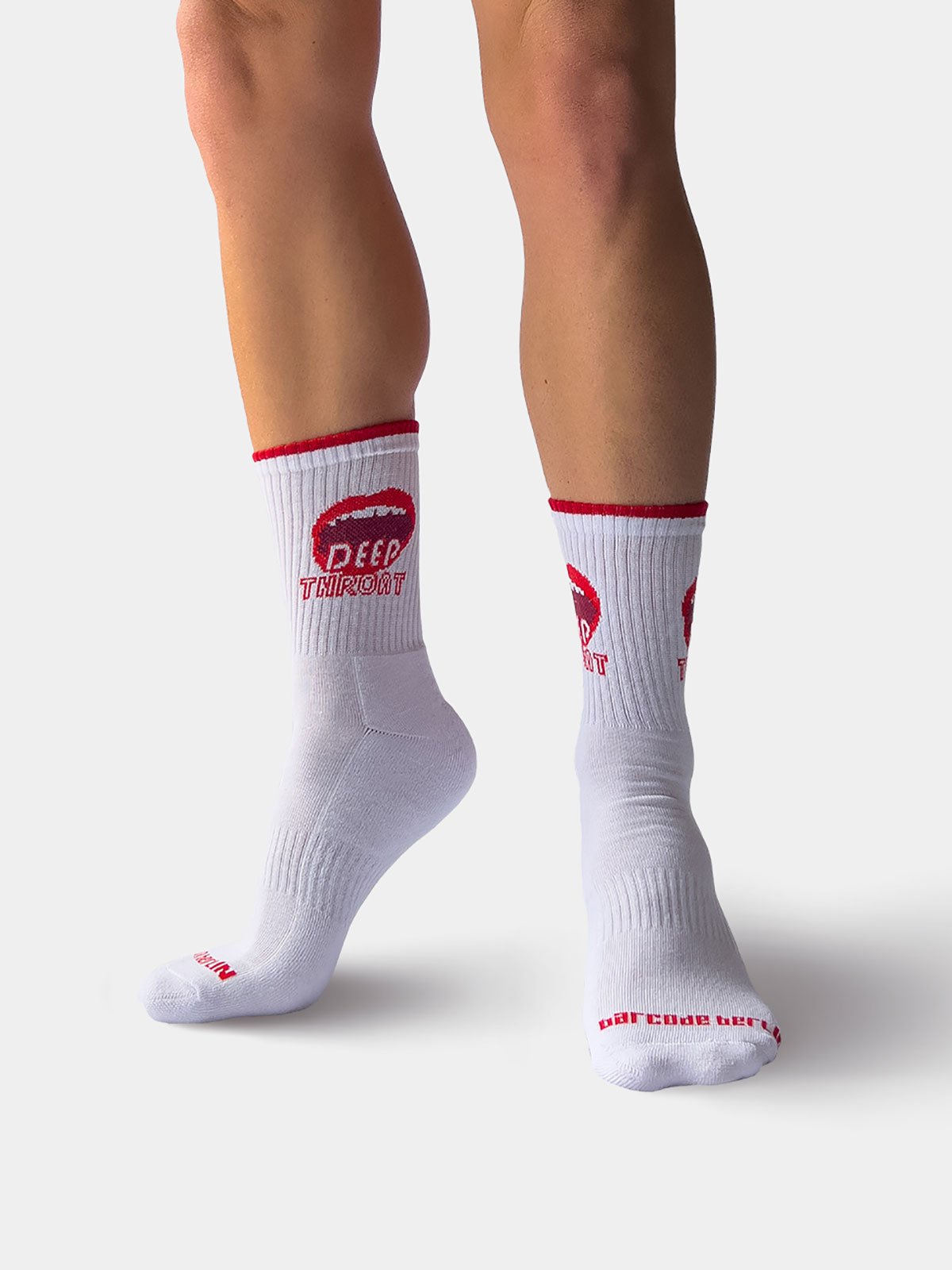 Fun Socks "Deep Throat" | White/Red