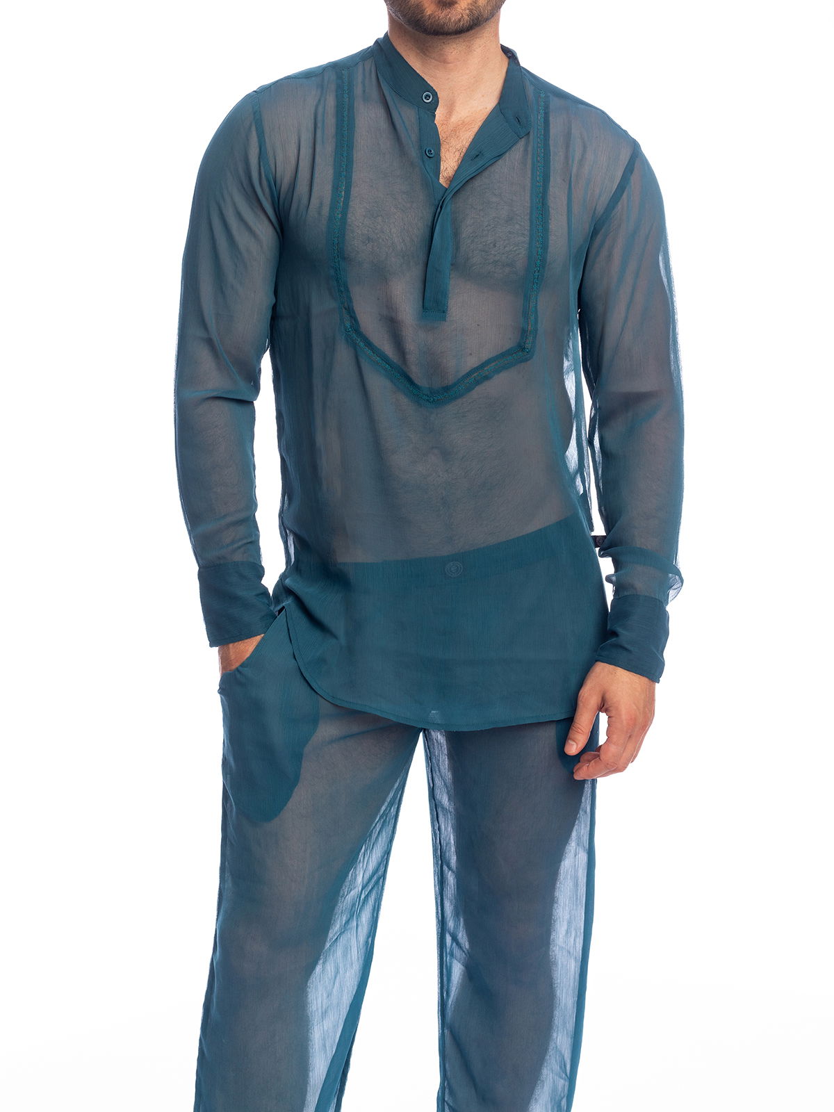 Brunos \ Streetwear \ L'homme Invisible \ Tunic Shirt Hemd Chantilly | Blue