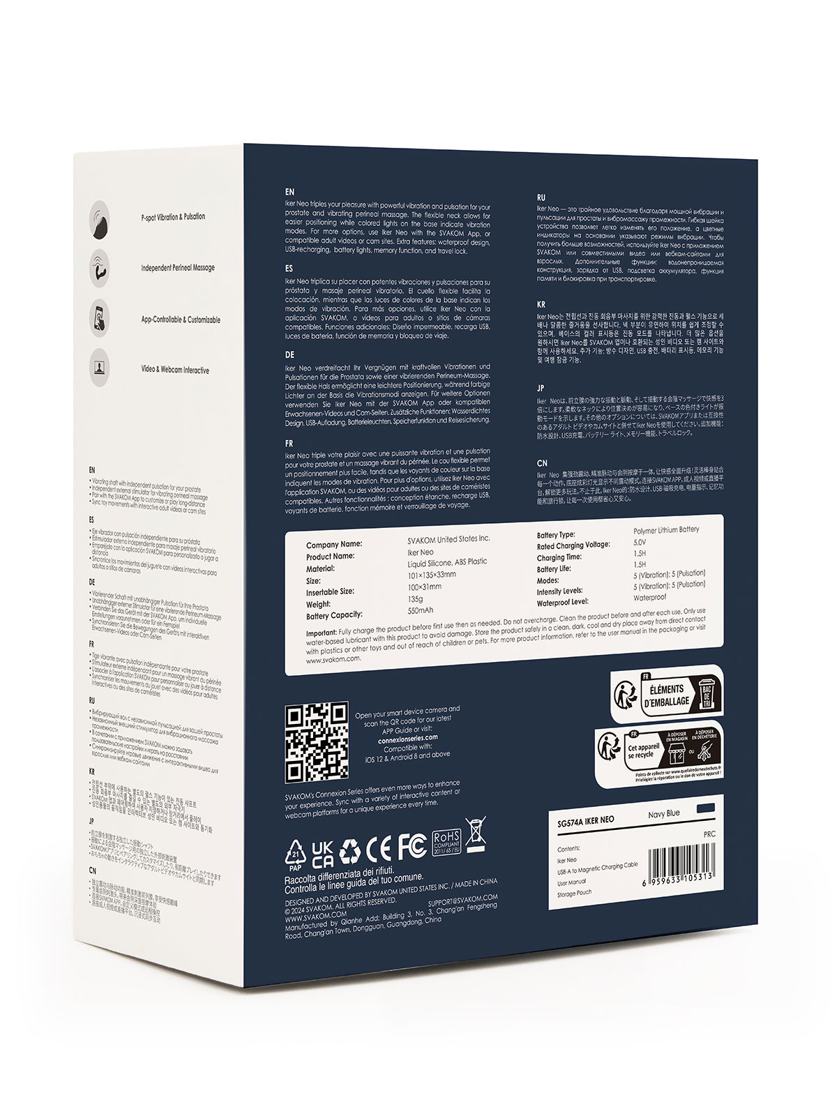 Brunos \ Prostata-Massierer \ SVAKOM \ Iker Neo Navy Blue Prostate Vibrator