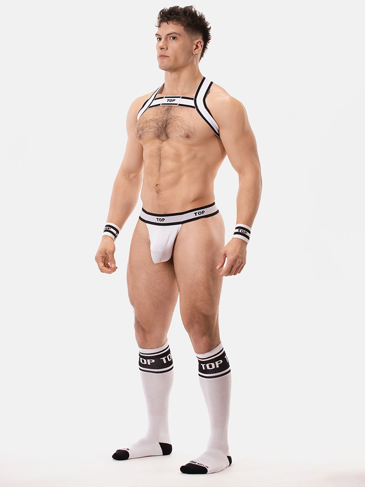 Brunos \ Jocks \ Barcode Berlin \ Suspender Slip TOP | White/Black