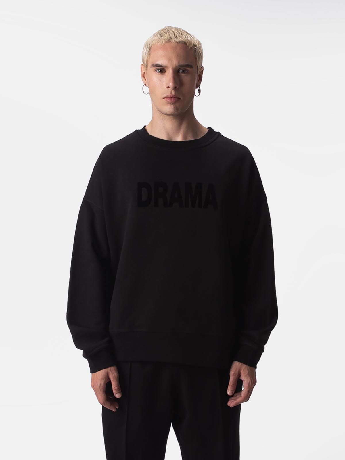 Sweatshirt Fleece Oversize Pullover Drama | Black