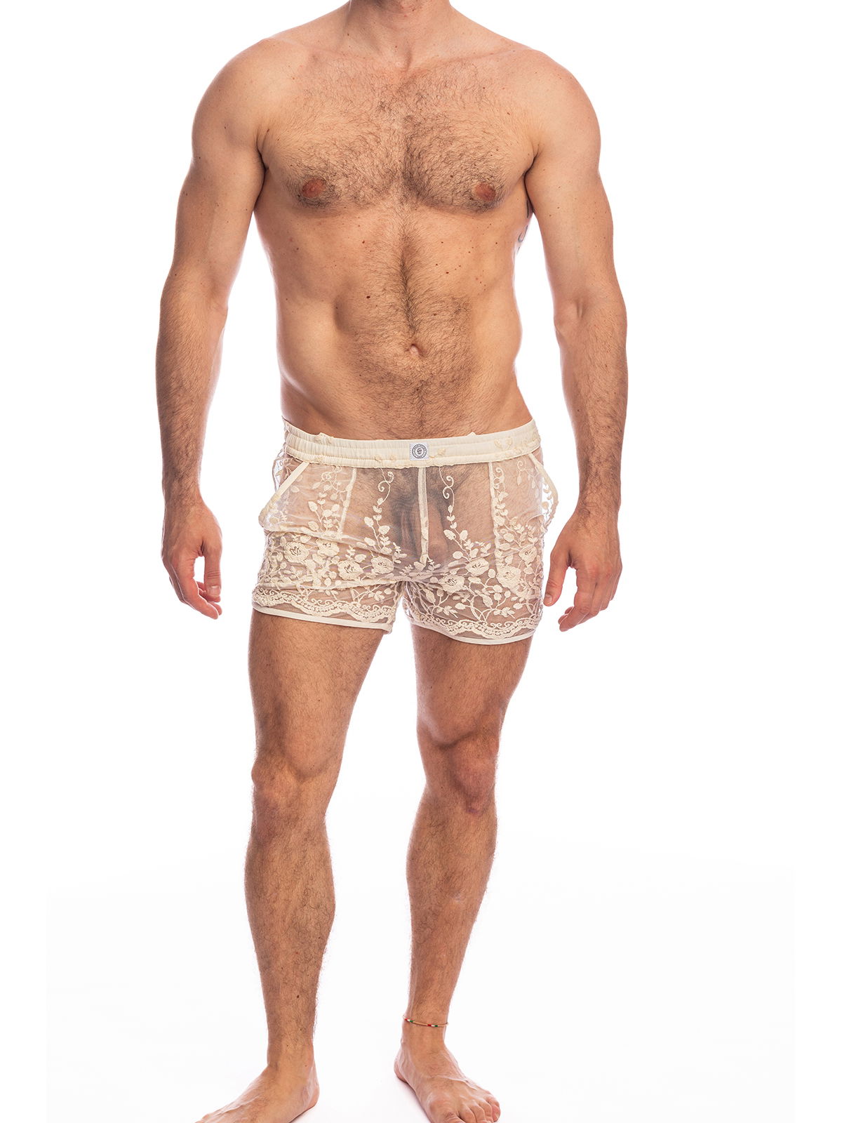 Brunos \ Shorts | Pants \ L'homme Invisible \ Short Sheer Embroidered La Ballet | White