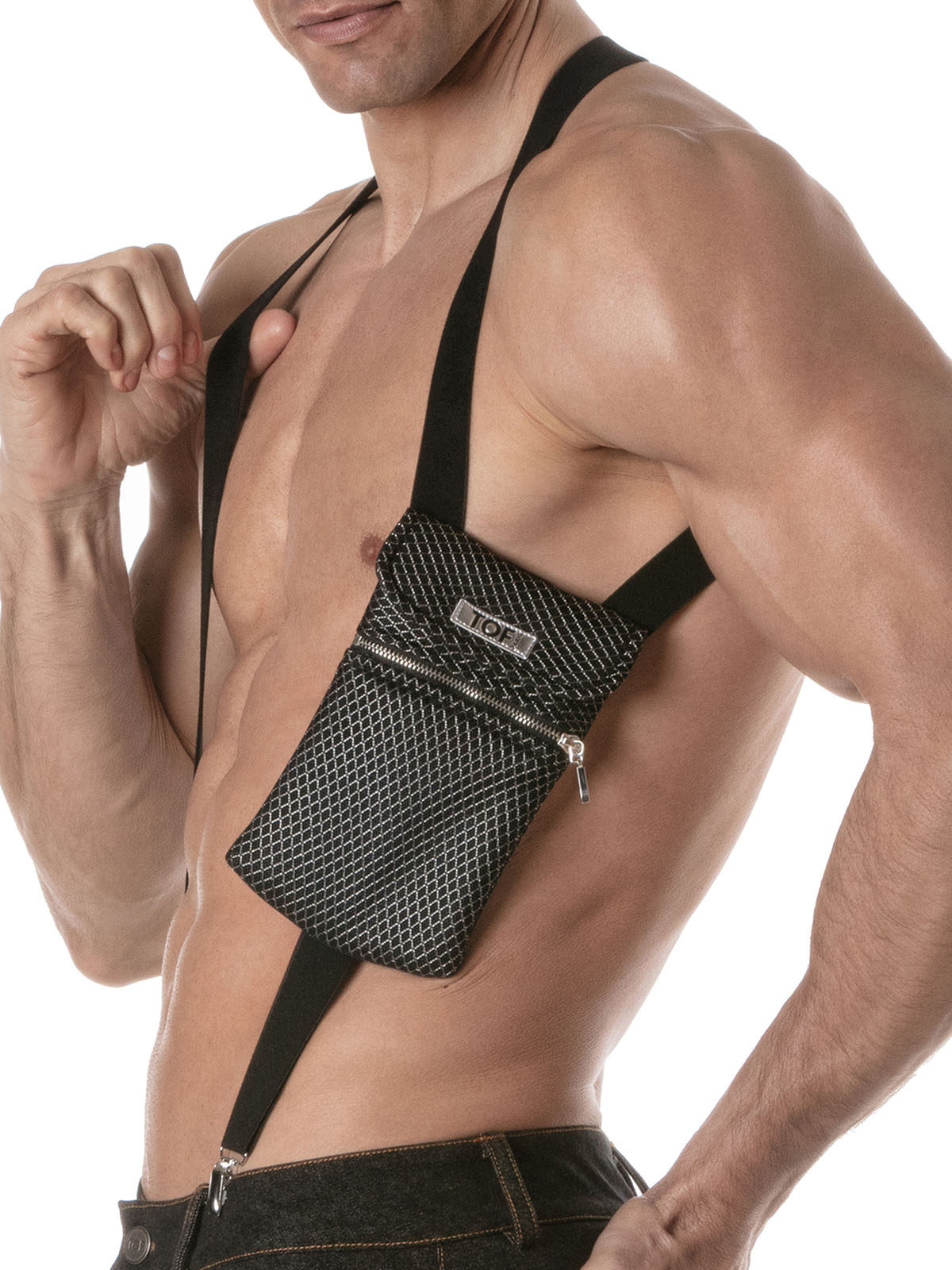 Brunos \  \ TOF Paris \ 3D Elastic Pocket Harness | Black/Grey