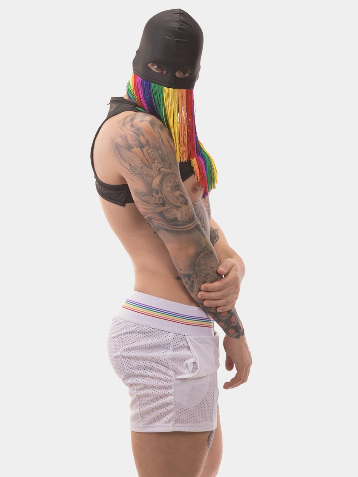 Brunos \ Fashion Sale \ Barcode Berlin \ Maske Fetish Hood Theo | Rainbow / Black