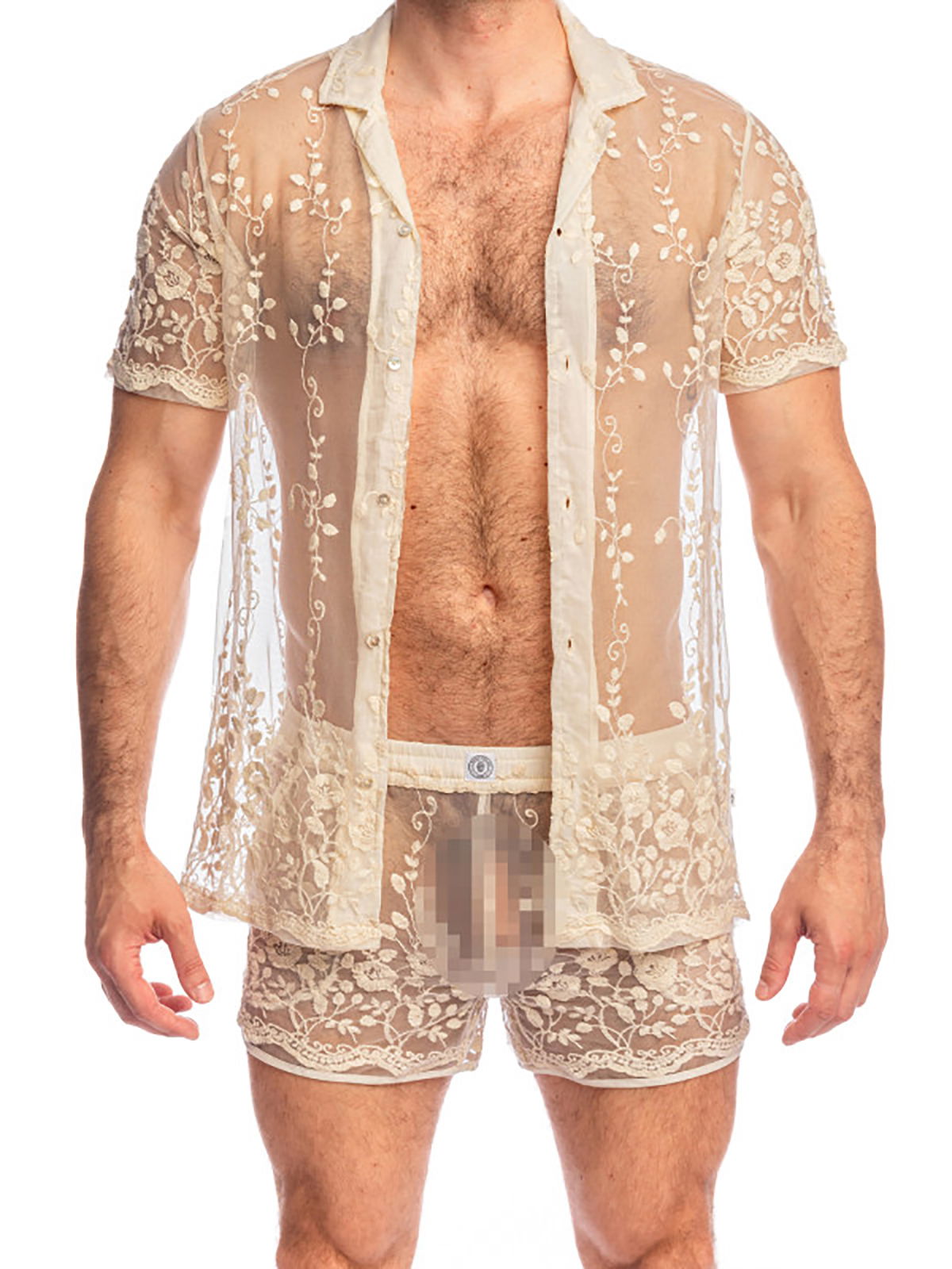 Brunos \ Shorts | Pants \ L'homme Invisible \ Short Sheer Embroidered La Ballet | White